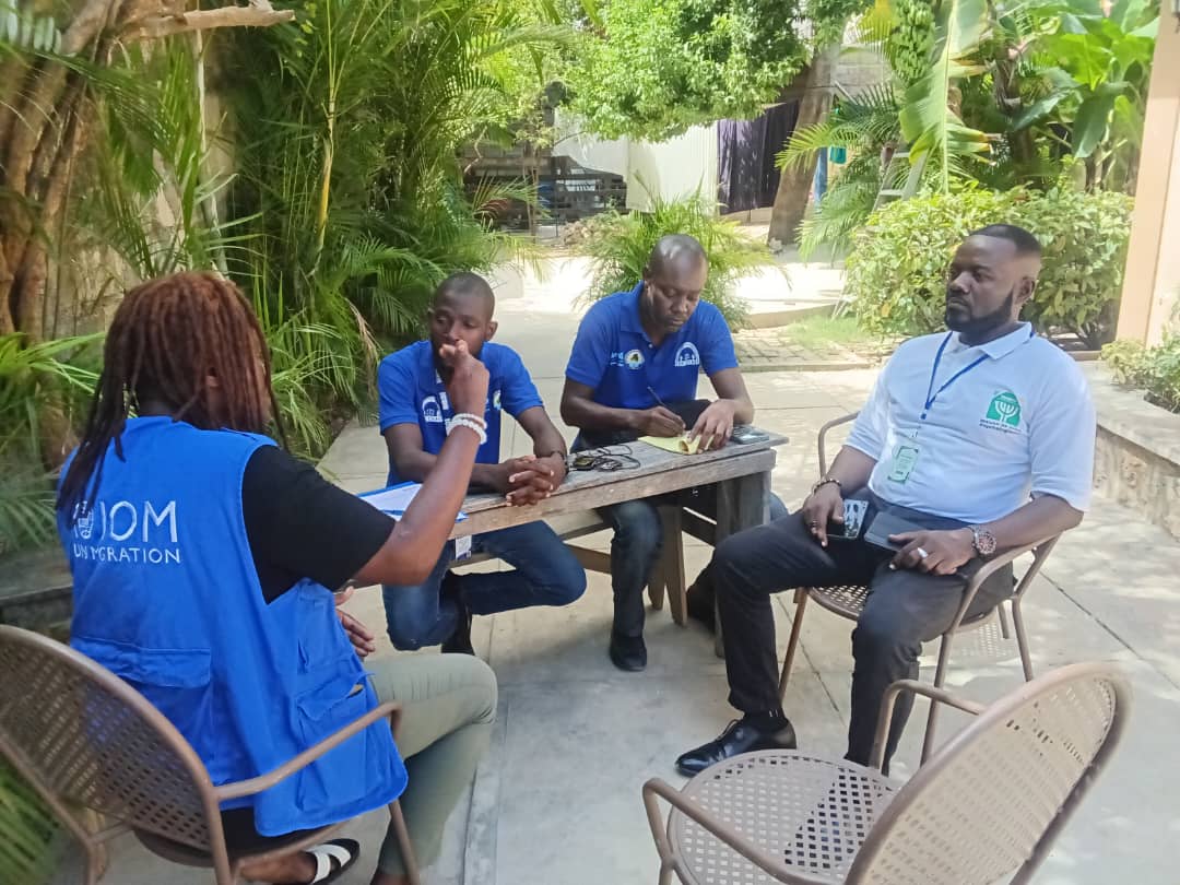 Rencontre de coordination avec l'OIM sur un site de personnes déplacées internes